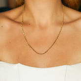 Rainbow Round Tennis Necklace Sterling Silver